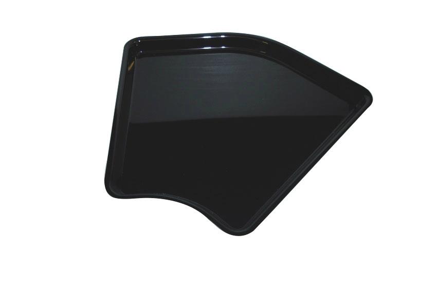 Plat Plexi noir - 280x135x17 mm - Angle arrondi 135°